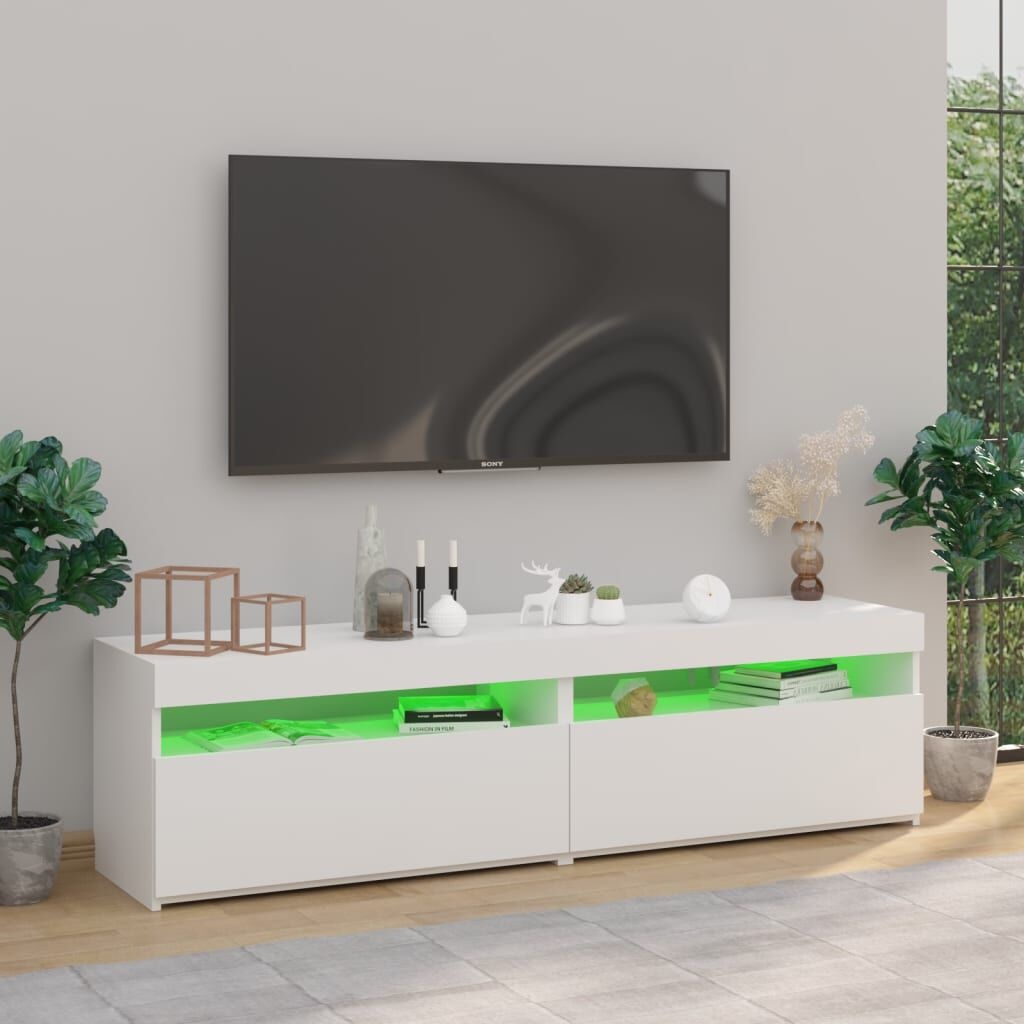 vidaXL TV Meubels (2x) LED Wit 75cm - 35% Korting! Beschadigd