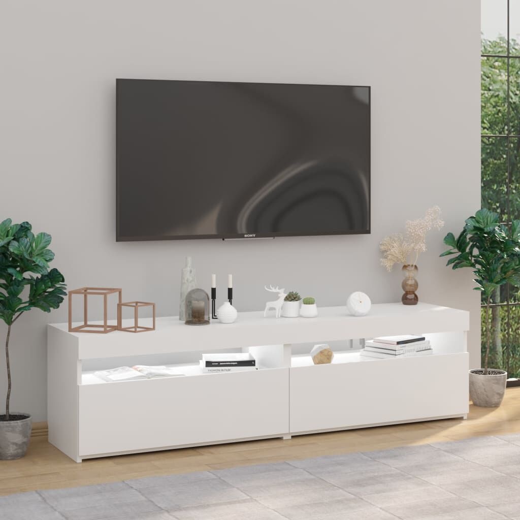 vidaXL TV Meubels (2x) LED Wit 75cm - 35% Korting! Beschadigd