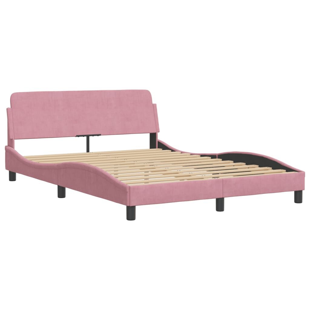 Roze Fluwelen Bed 140x200 cm - 35% Korting! Retourdeal