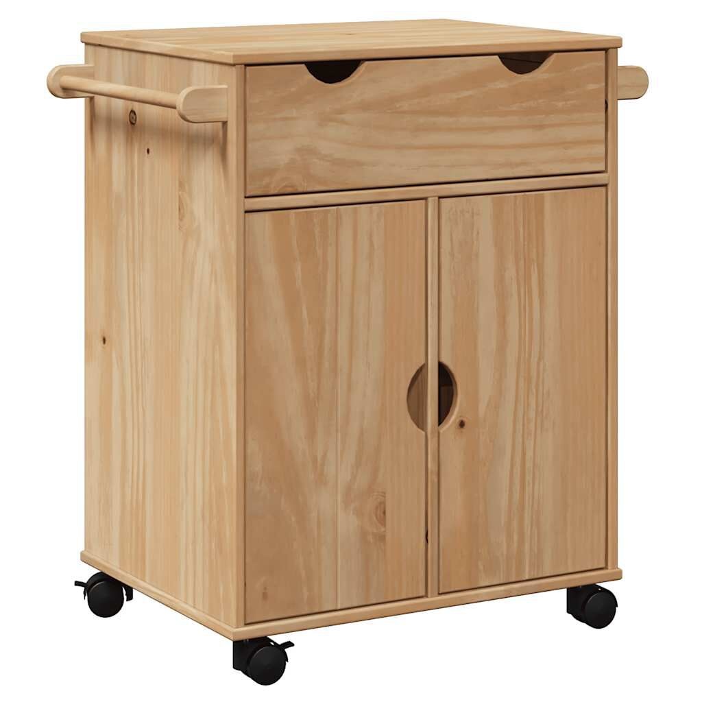 vidaXL Keukentrolley Grenen - 59x45x80cm - Gebruikssporen - 35% Korting!