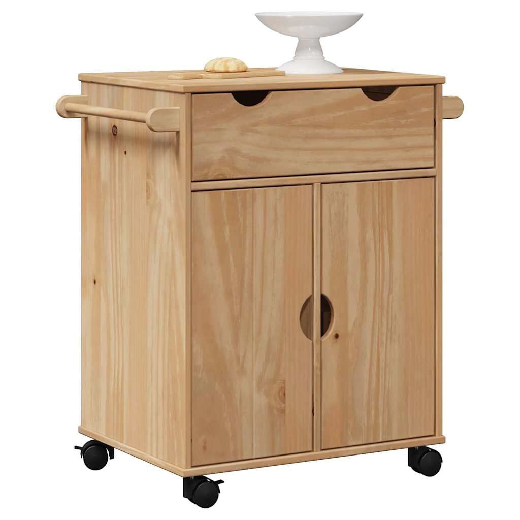 vidaXL Keukentrolley Grenen - 59x45x80cm - Gebruikssporen - 35% Korting!