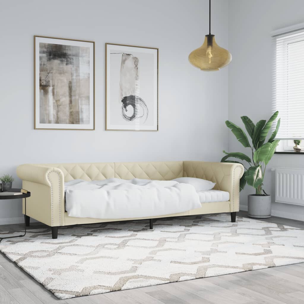 vidaXL Slaapbank Crème 90x200 - 35% Korting!