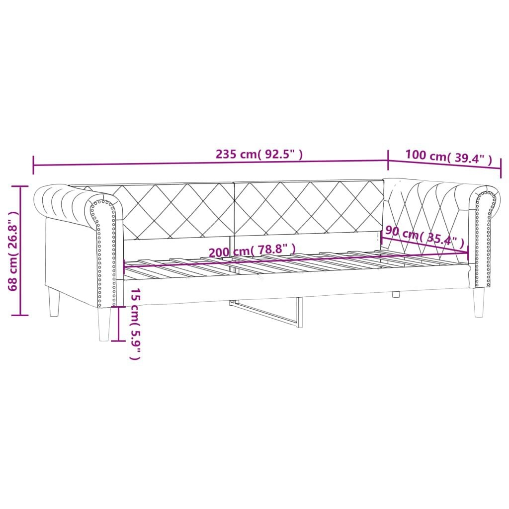 vidaXL Slaapbank Crème 90x200 - 35% Korting!