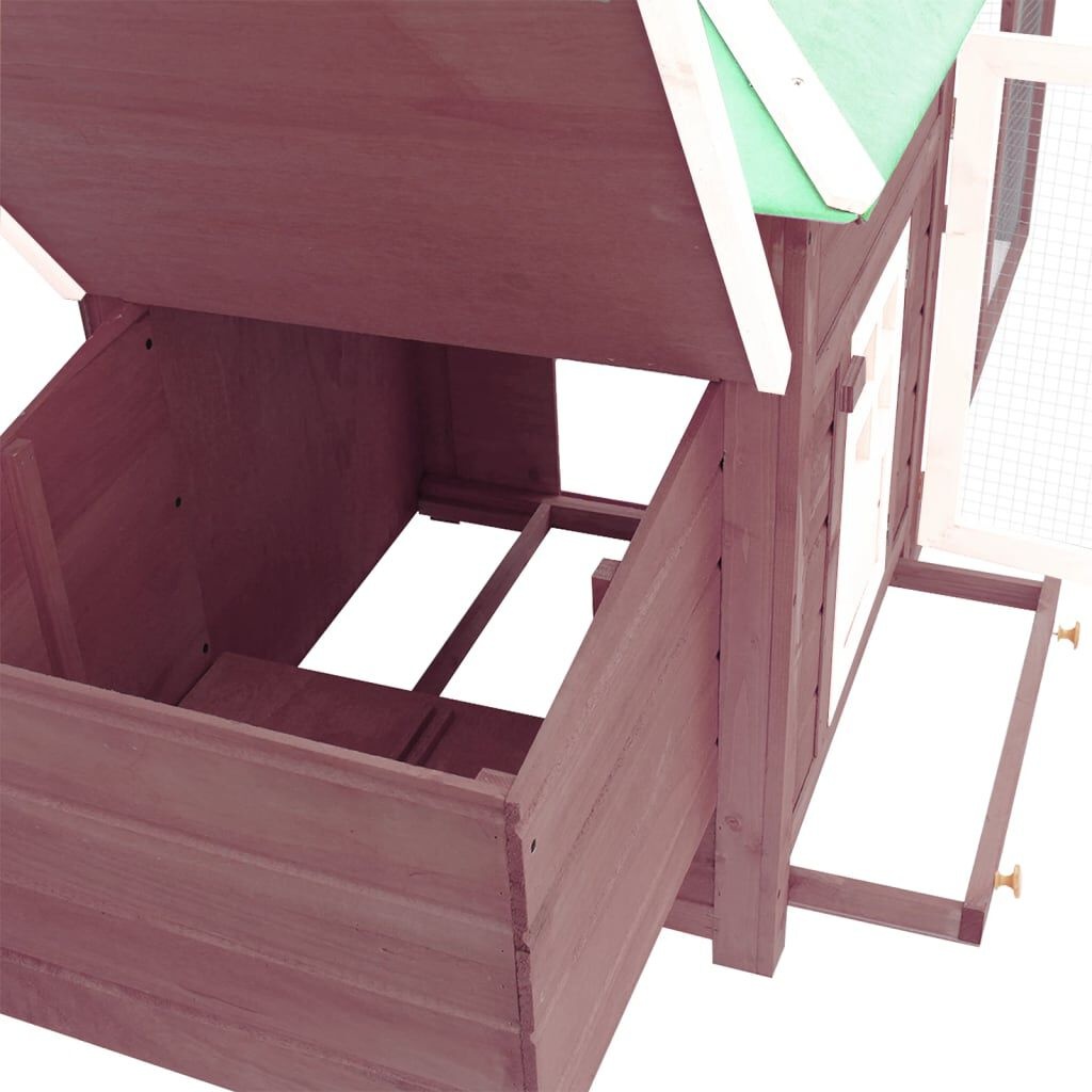 Kippenhok met Nestkast - 190cm, Mokka - 35% Korting!
