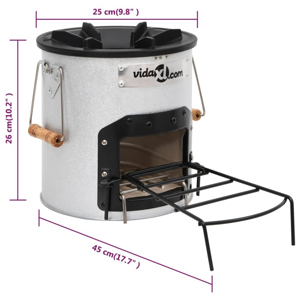 vidaXL Camping Houtkachel - Zilverkleurig - 35% Korting!