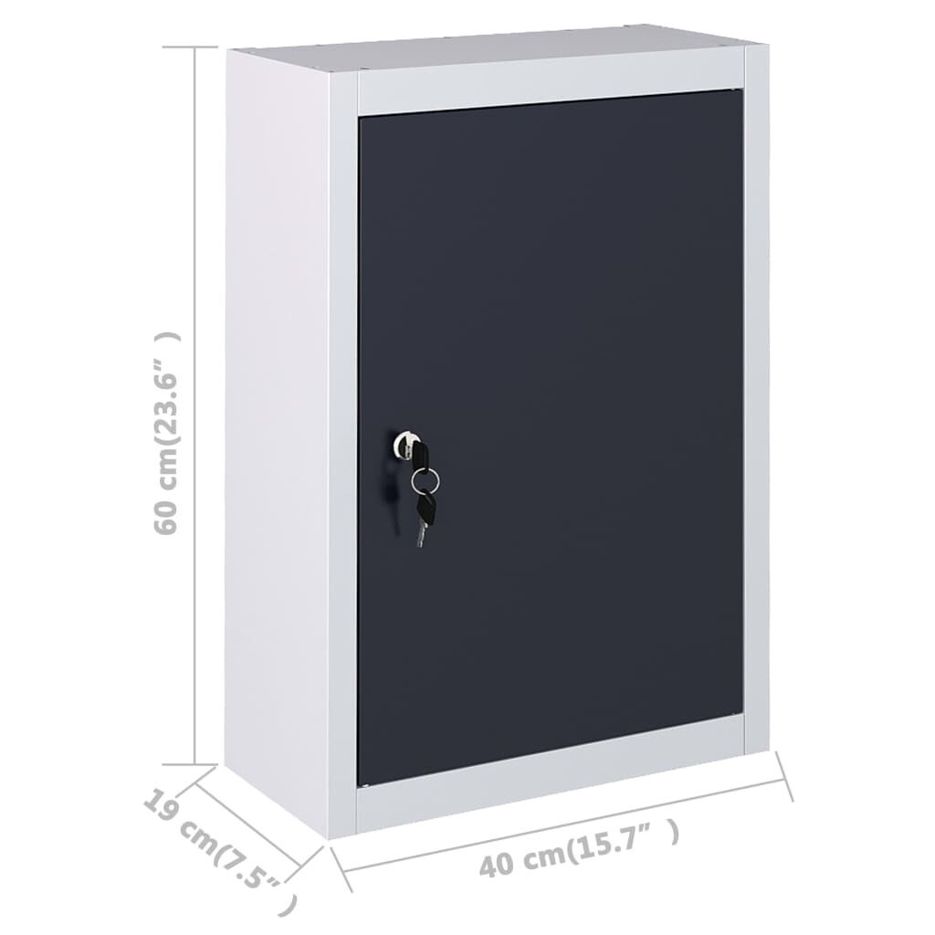 vidaXL Gereedschapskast Wand - Grijs/Zwart - 35% Korting!