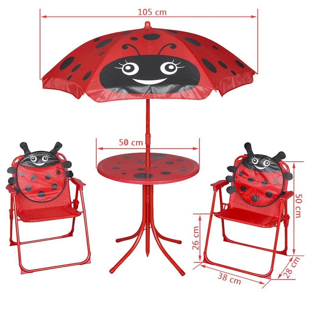 vidaXL Bistroset Kinderen Rood m. Parasol -35%