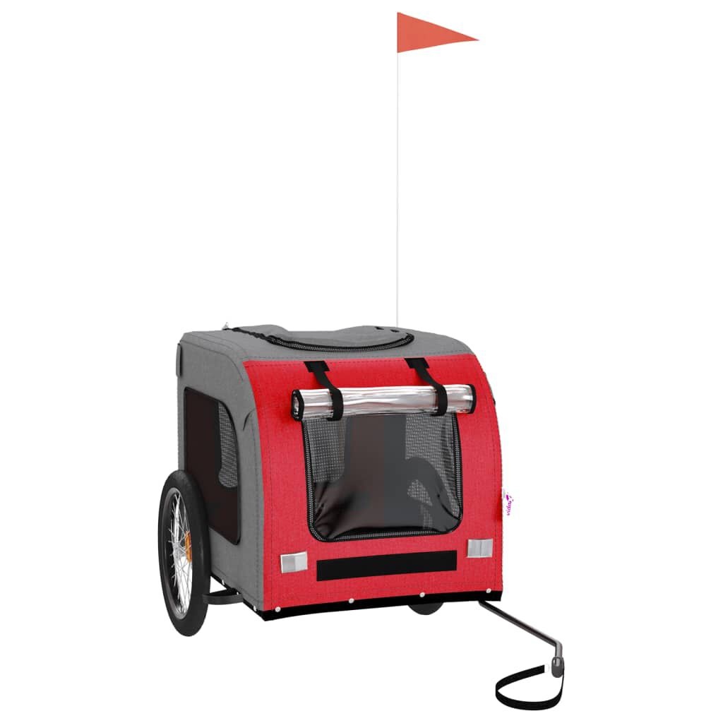 vidaXL Hondenfietstrailer Rood/Grijs - 35% Korting! (Retour)