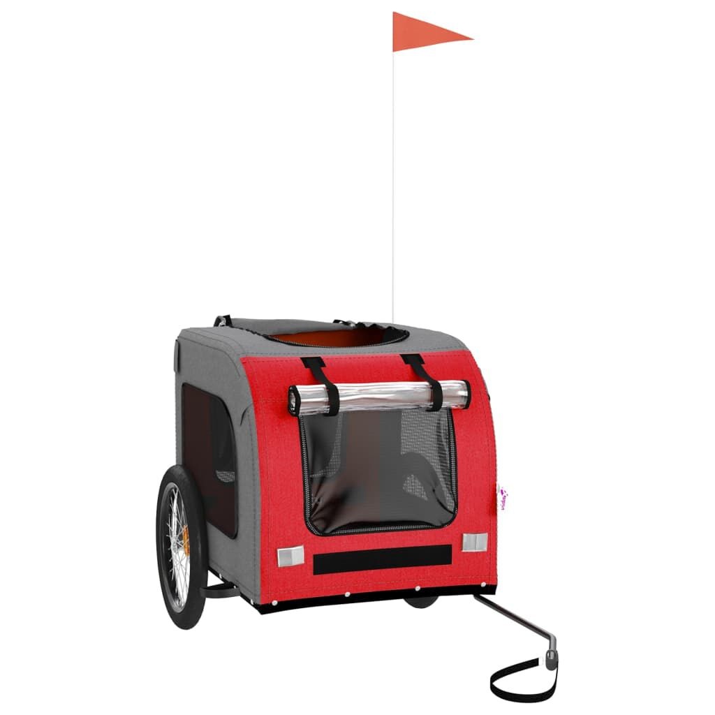 vidaXL Hondenfietstrailer Rood/Grijs - 35% Korting! (Retour)