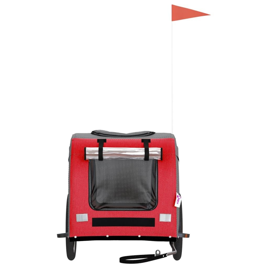 vidaXL Hondenfietstrailer Rood/Grijs - 35% Korting! (Retour)