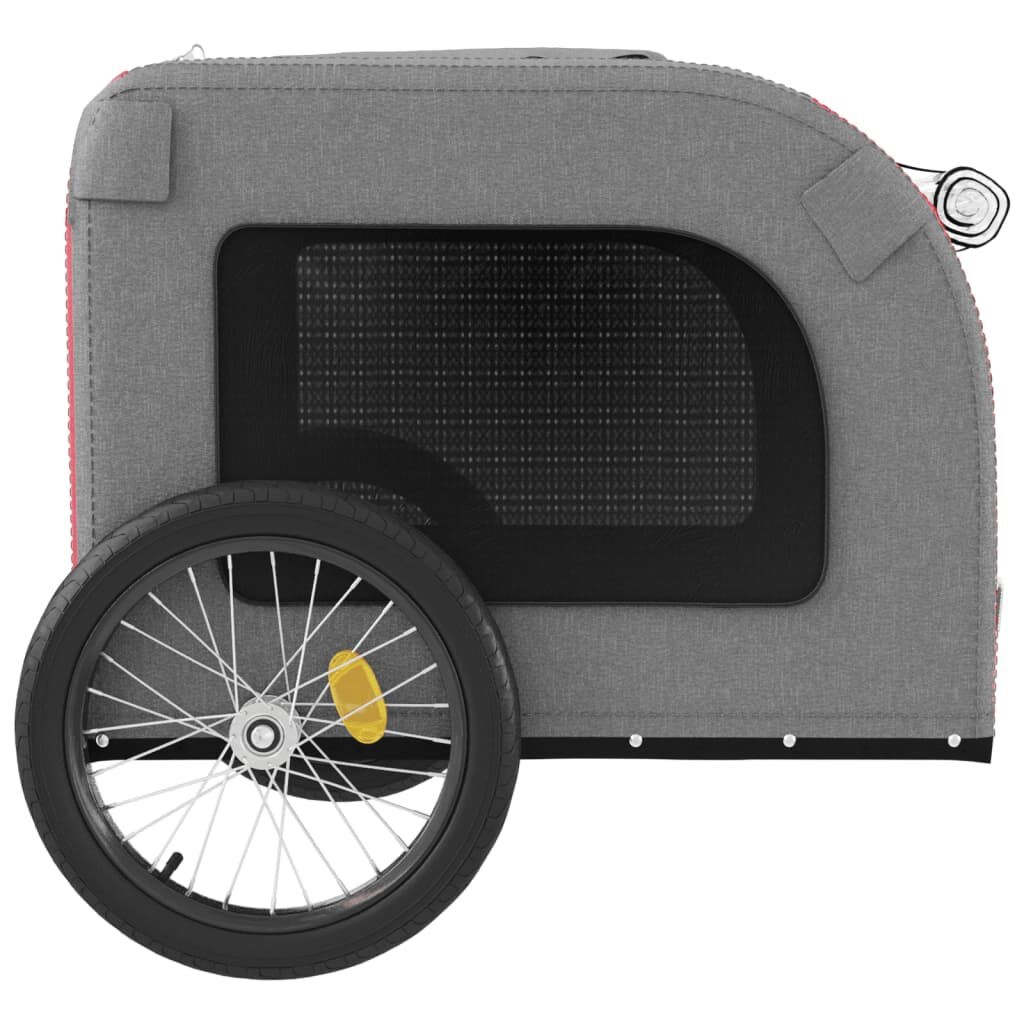 vidaXL Hondenfietstrailer Rood/Grijs - 35% Korting! (Retour)