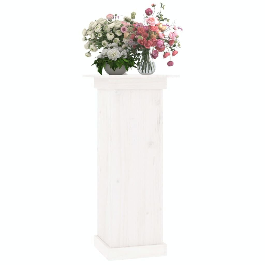 VidaXL Bloemenstandaard Grenenhout Wit 40x40x90cm - 35% Korting!