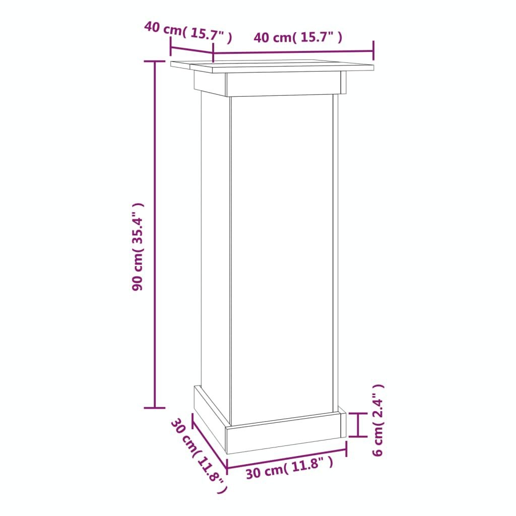 VidaXL Bloemenstandaard Grenenhout Wit 40x40x90cm - 35% Korting!