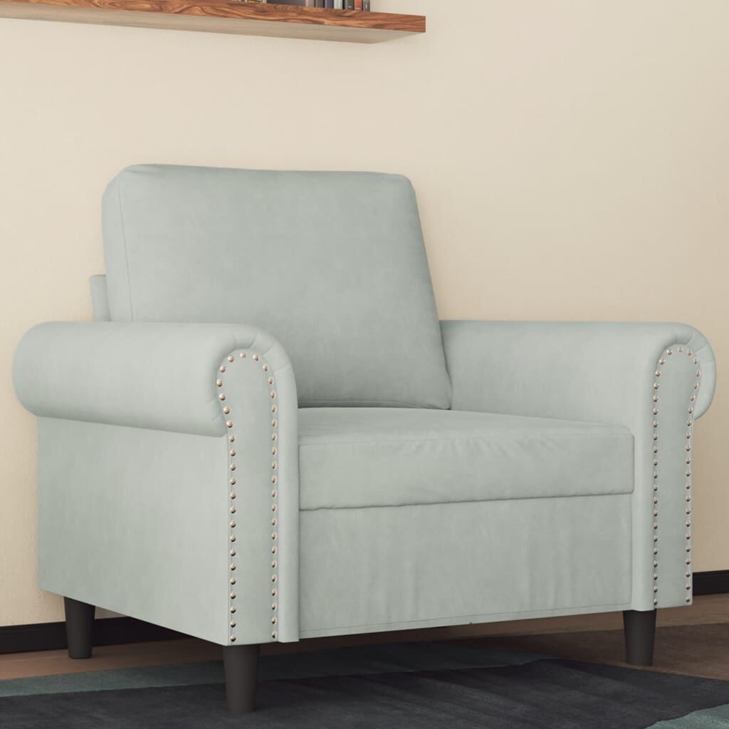VidaXL Lichtgrijze Fluweel Fauteuil - 60cm - 47% Korting!