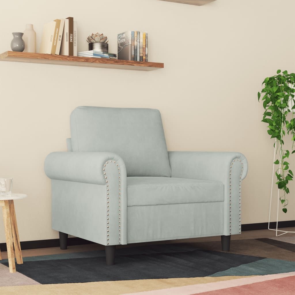 VidaXL Lichtgrijze Fluweel Fauteuil - 60cm - 47% Korting!