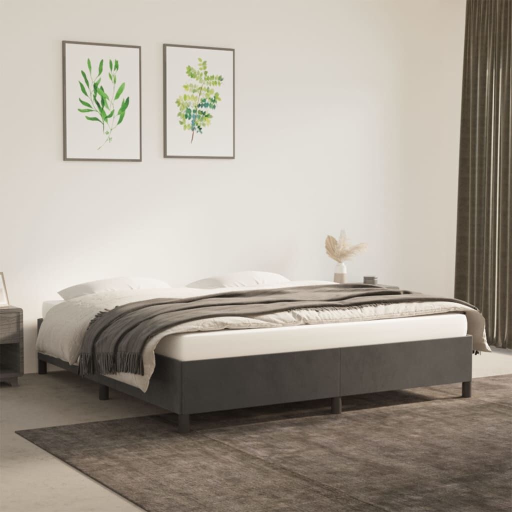 VidaXL Bedframe 160x200 Fluweel Donkergrijs -55%!
