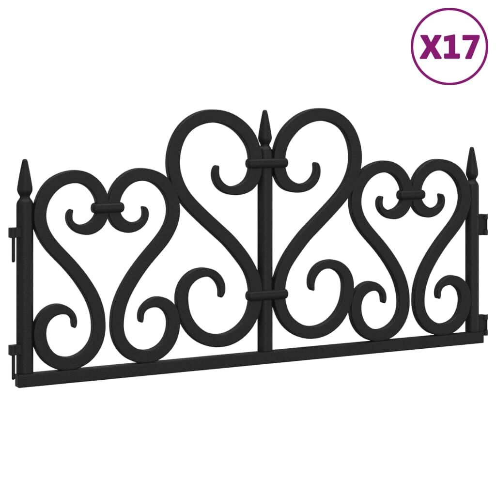 Gazonranden Set (17 st) - 10m - Zwart - 55% Korting!