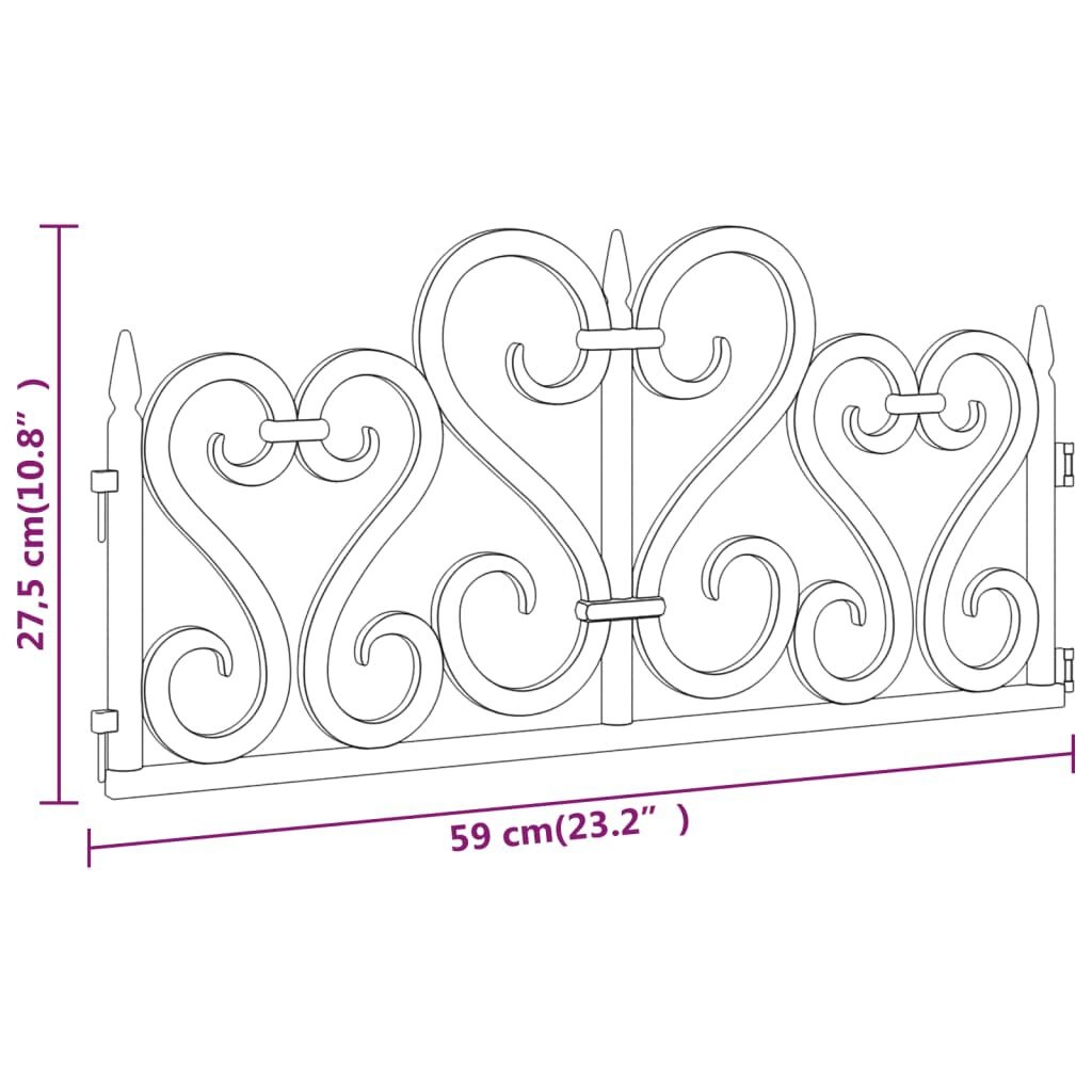 Gazonranden Set (17 st) - 10m - Zwart - 55% Korting!