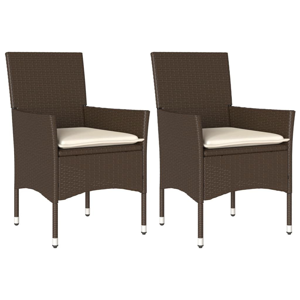 vidaXL Tuinstoelen (2 st) met Kussens Bruin - 35% Korting!