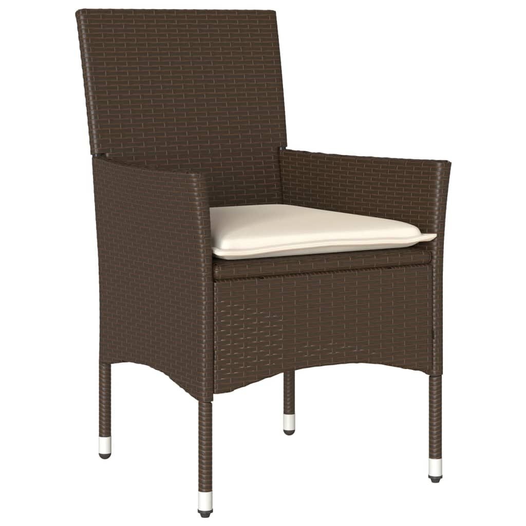 vidaXL Tuinstoelen (2 st) met Kussens Bruin - 35% Korting!