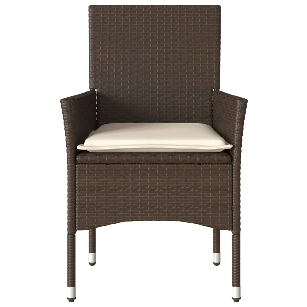 vidaXL Tuinstoelen (2 st) met Kussens Bruin - 35% Korting!
