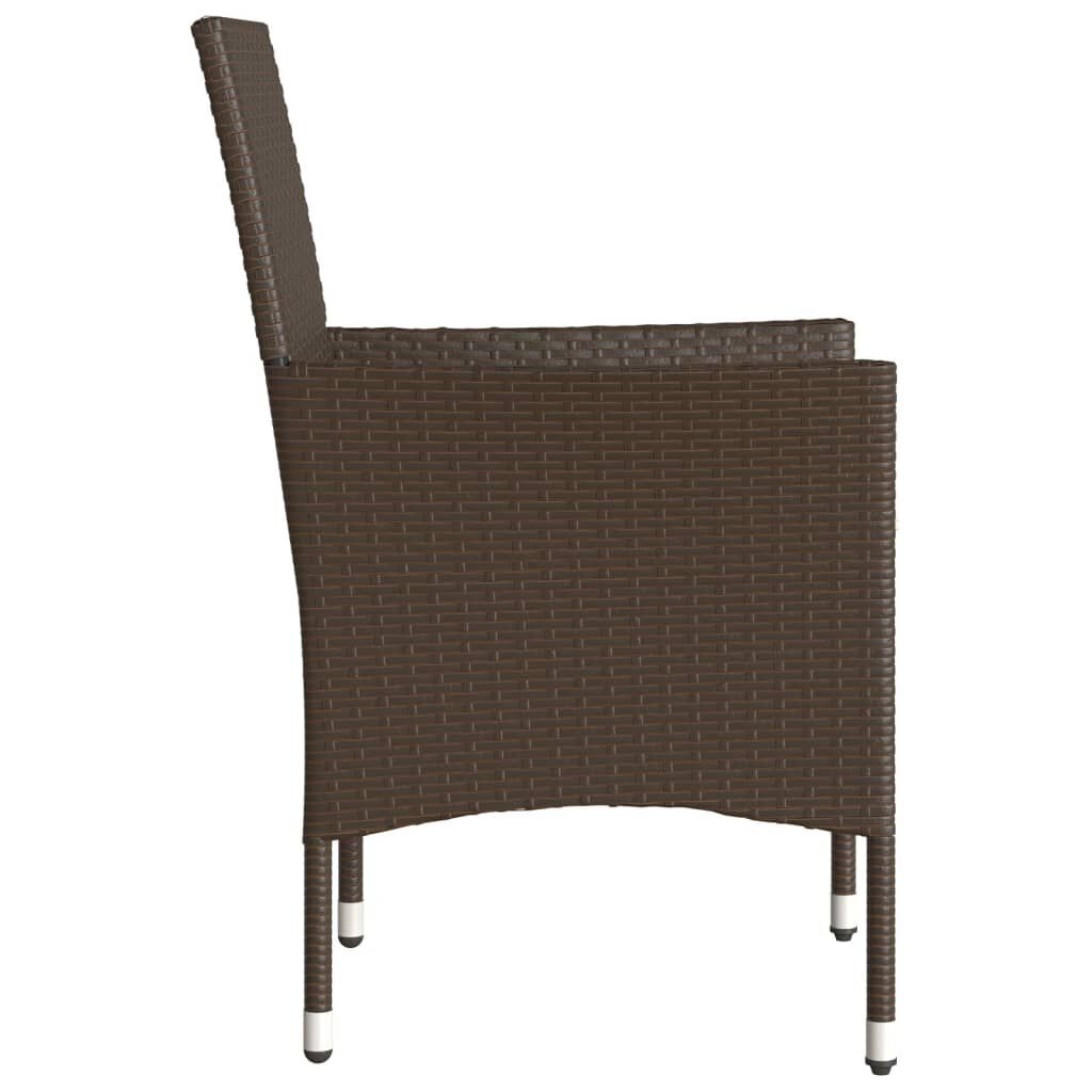 vidaXL Tuinstoelen (2 st) met Kussens Bruin - 35% Korting!