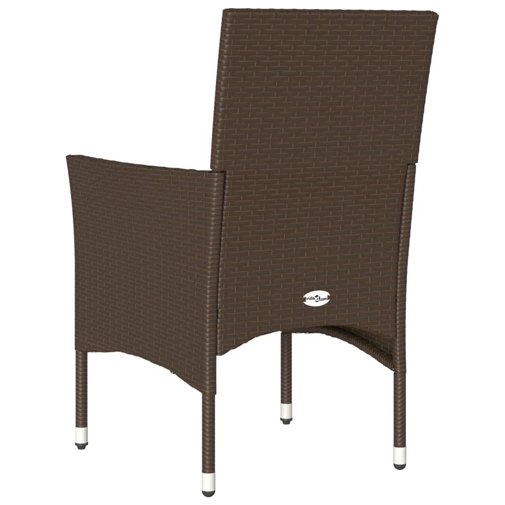 vidaXL Tuinstoelen (2 st) met Kussens Bruin - 35% Korting!