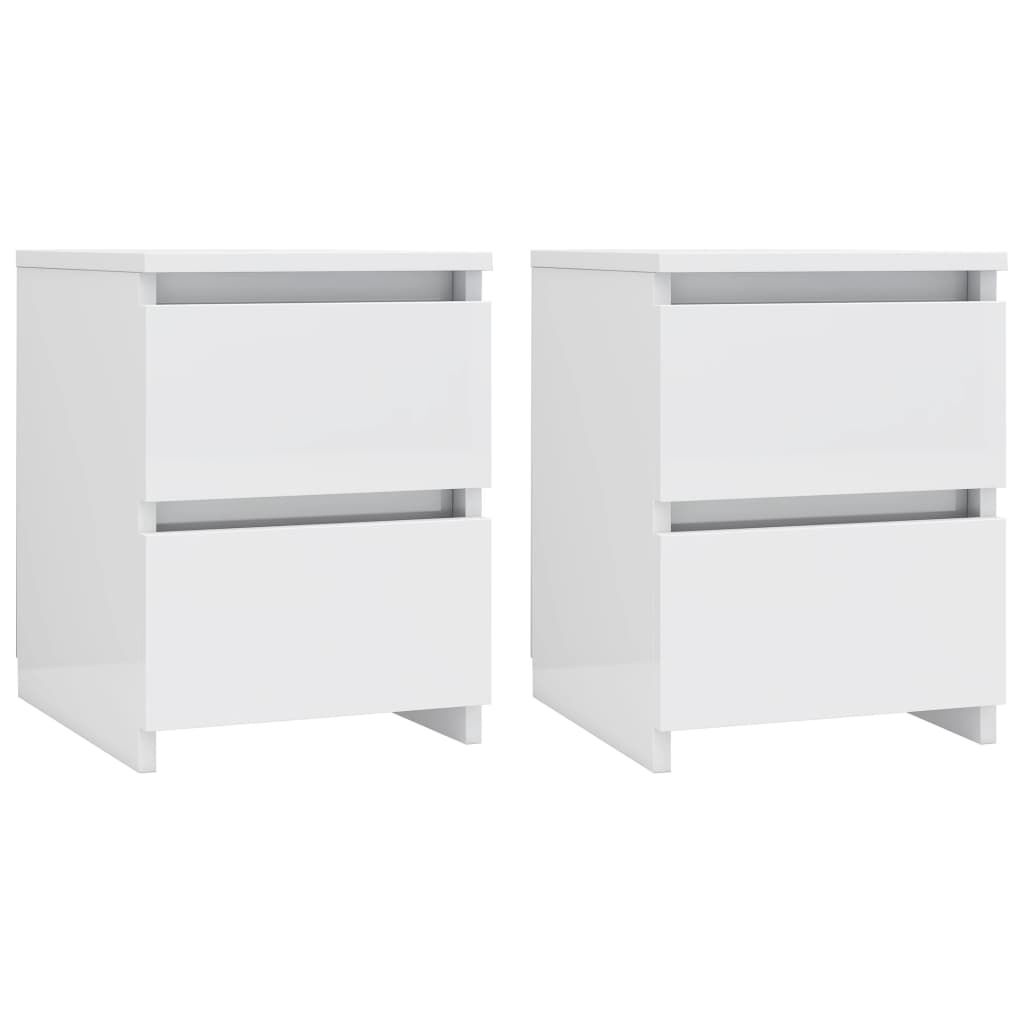 Nachtkastjes (2x) Hoogglans Wit - 35% Korting!