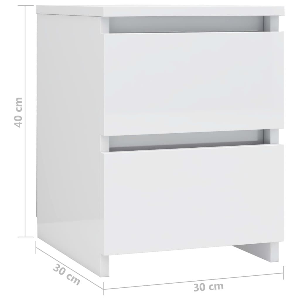 Nachtkastjes (2x) Hoogglans Wit - 35% Korting!