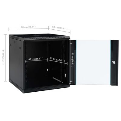 VidaXL Netwerkkast 12U 19" - 35% Korting! Muurmontage