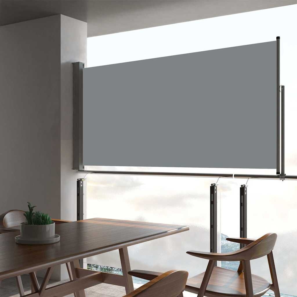 vidaXL Uittrekbaar Tuinscherm Grijs 80x300cm - 35% Korting!