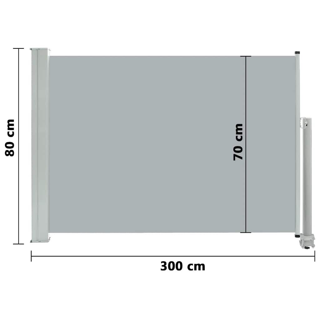 vidaXL Uittrekbaar Tuinscherm Grijs 80x300cm - 35% Korting!