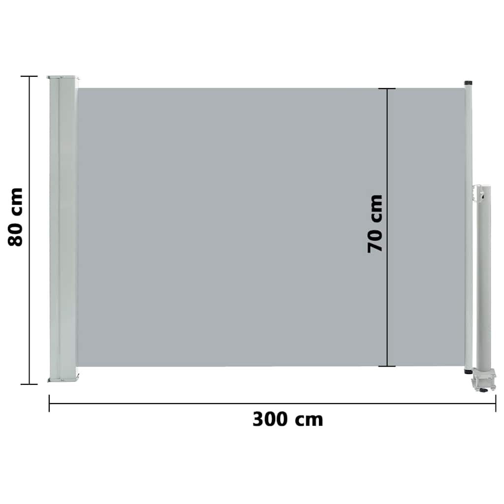 vidaXL Uittrekbaar Tuinscherm Grijs 80x300cm - 35% Korting!
