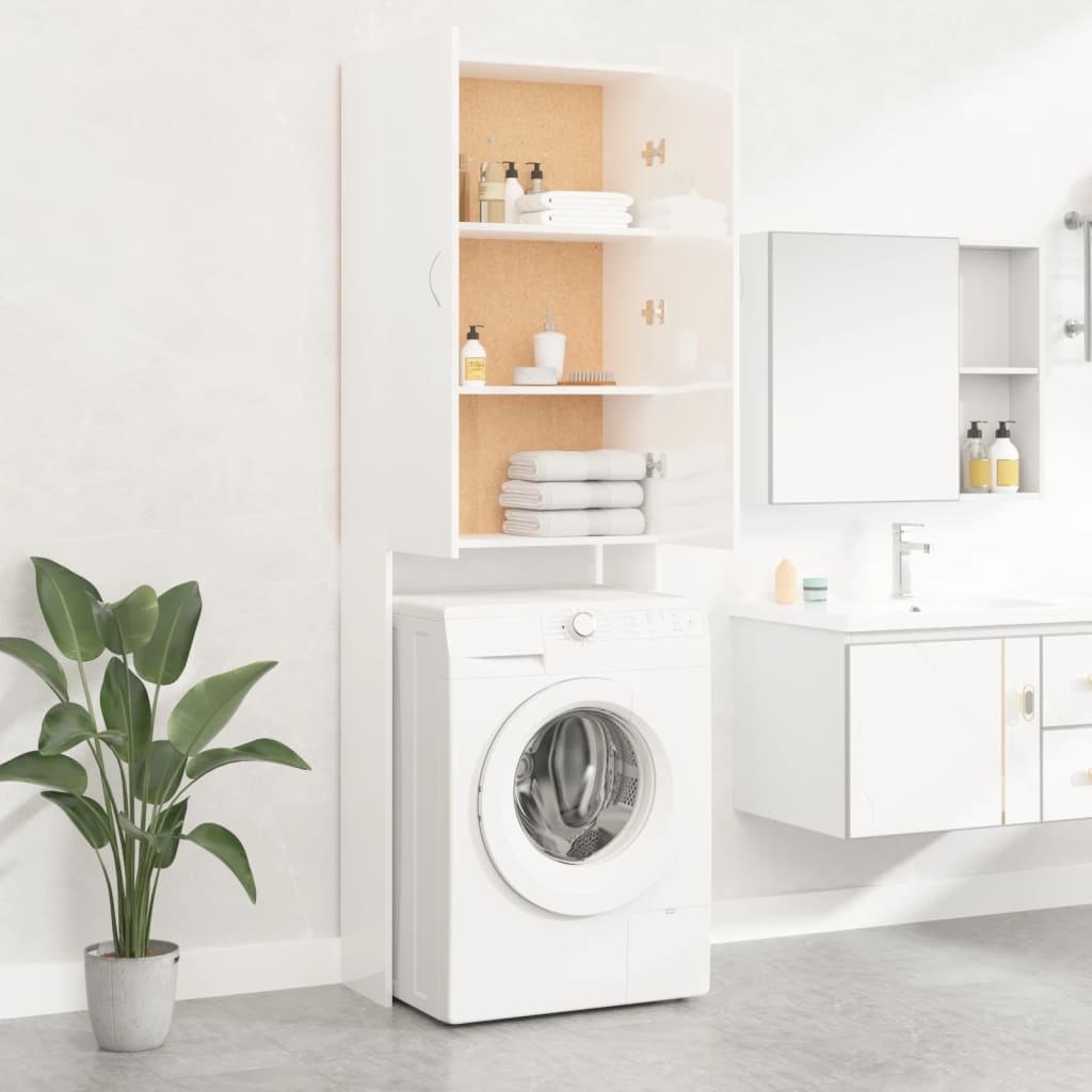 vidaXL Wasmachinekast Hoogglans Wit - 35% Korting!