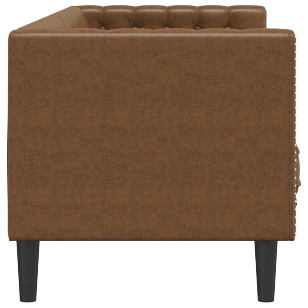 Chesterfield 3-zitsbank Bruin Kunstsuède - 35% Korting!