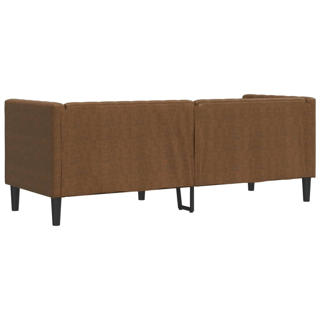 Chesterfield 3-zitsbank Bruin Kunstsuède - 35% Korting!