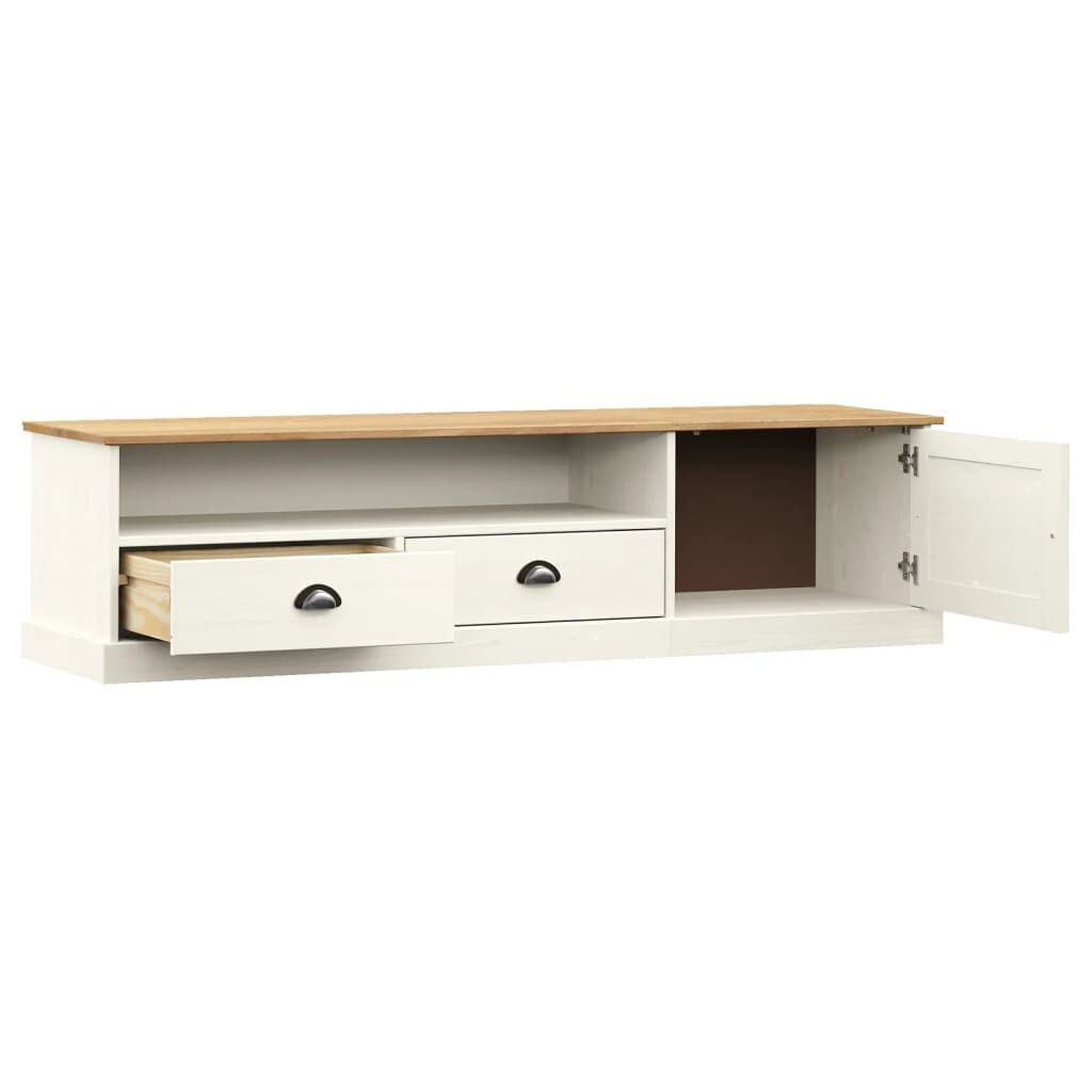 vidaXL TV-Meubel Grenenhout Wit 156cm - 35% Korting!