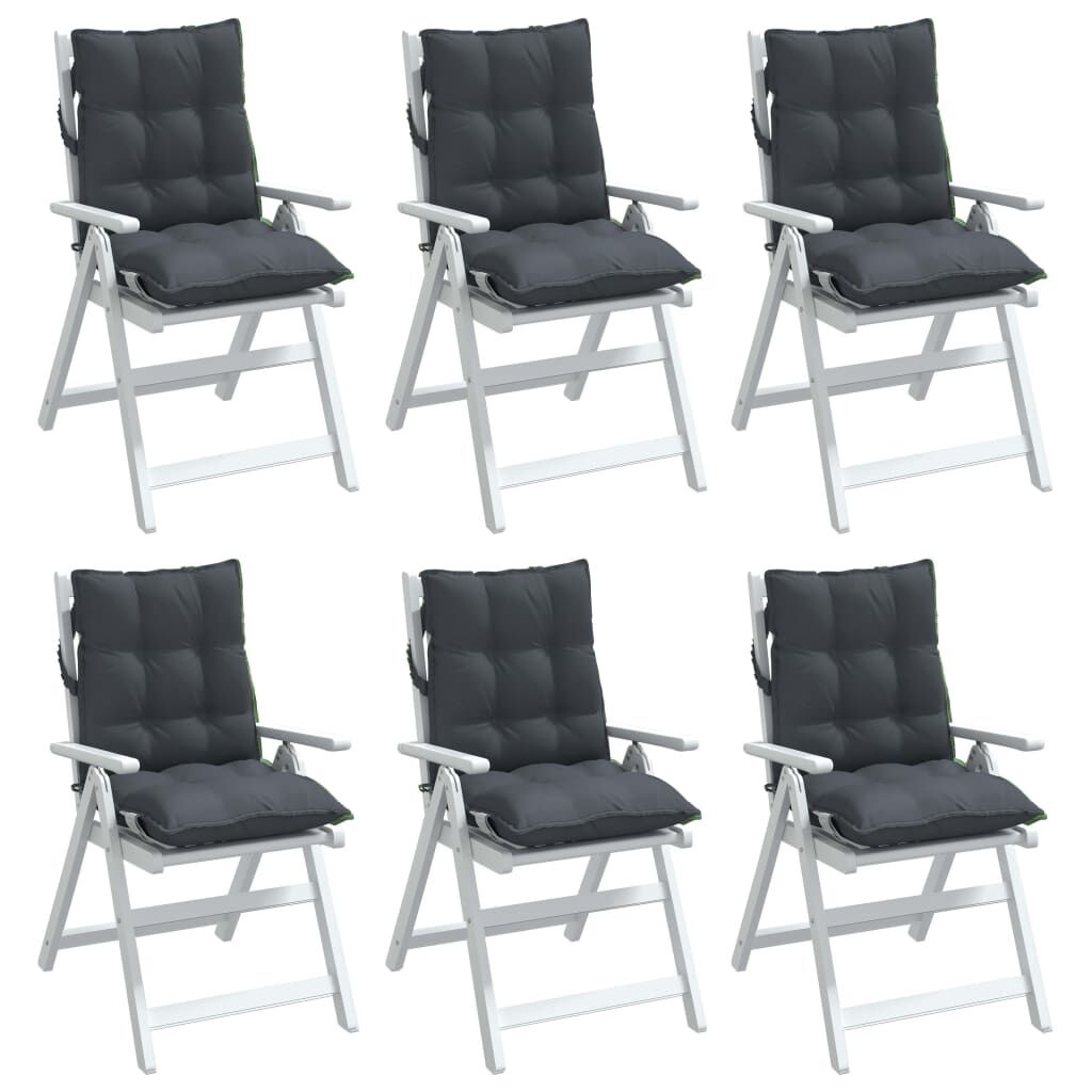 Stoelkussens 6x Antraciet - Lage Rug - 45% Korting!