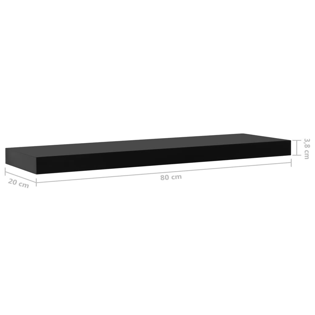 vidaXL Zwevende Wandschappen Zwart (80cm) - 35% Korting!