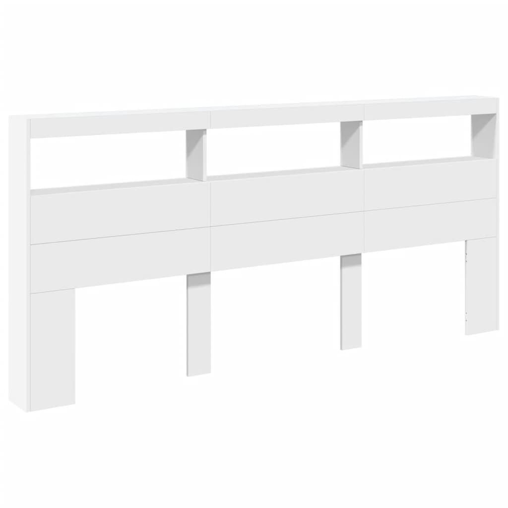 vidaXL Hoofdbordkast LED 220cm Wit - 53% Korting!