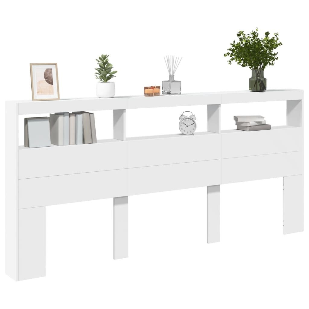 vidaXL Hoofdbordkast LED 220cm Wit - 53% Korting!