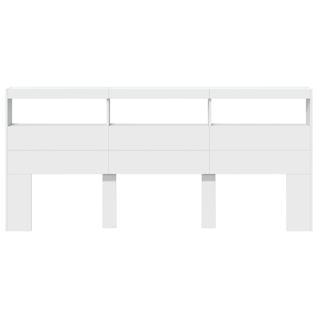 vidaXL Hoofdbordkast LED 220cm Wit - 53% Korting!