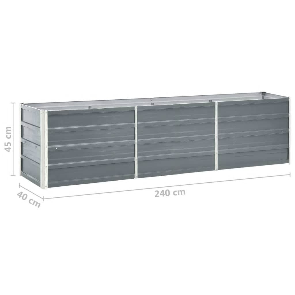 vidaXL Verhoogde Plantenbak 240cm Grijs - 35% Korting!