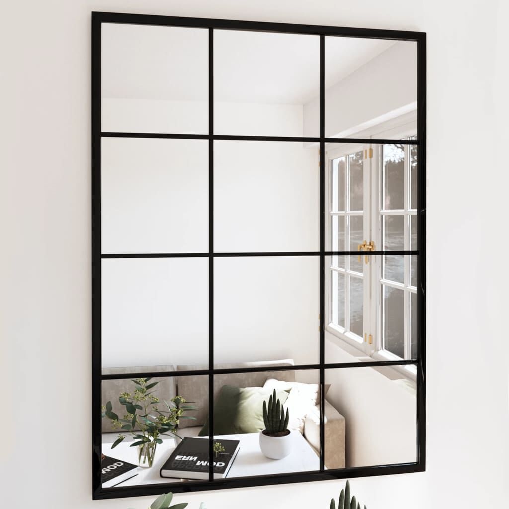 vidaXL Wandspiegel 80x60 Zwart - 35% Korting! Zo Goed Als Nieuw