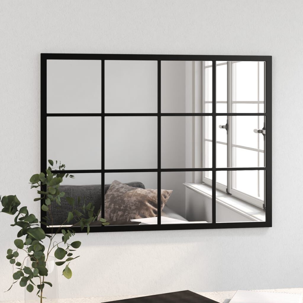 vidaXL Wandspiegel 80x60 Zwart - 35% Korting! Zo Goed Als Nieuw
