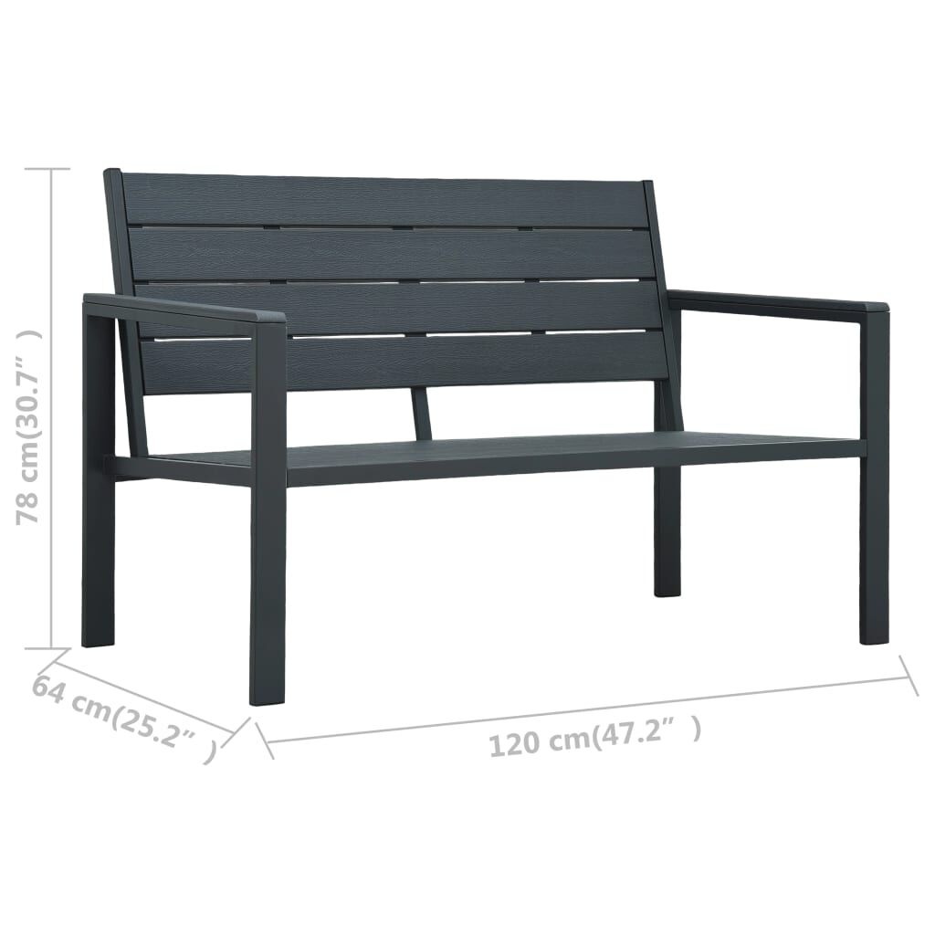 Tuinbank Hout-look Grijs 120cm - 45% Korting! (Beschadigde Verpakking)
