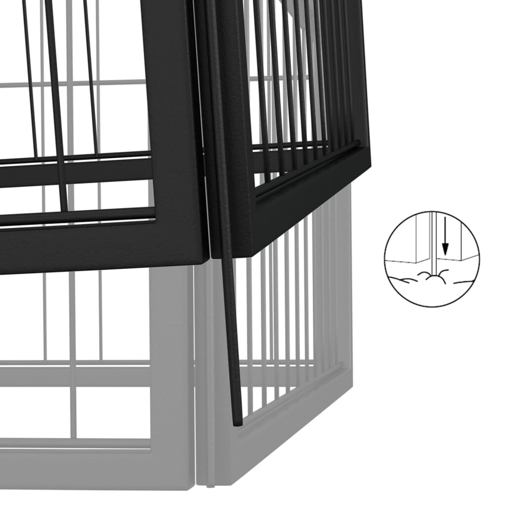 Hondenkennel 4 Panelen 100x50cm Zwart - 35% Korting!