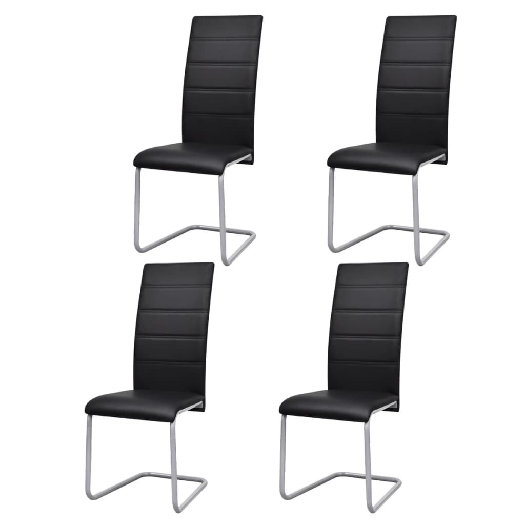 vidaXL Eetkamerstoelen (4) Zwart Kunstleer -35%