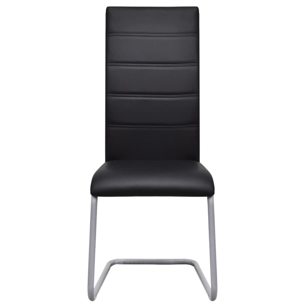 vidaXL Eetkamerstoelen (4) Zwart Kunstleer -35%