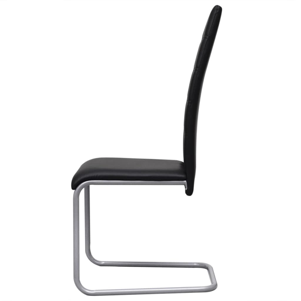 vidaXL Eetkamerstoelen (4) Zwart Kunstleer -35%